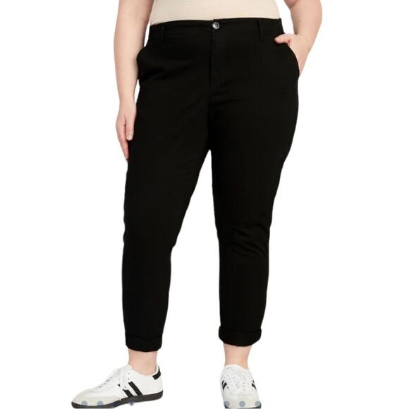 Old Navy High Waisted OGC Black Jack Cuff Hem Chino Pants Plus Size 4X - Picture 1 of 5